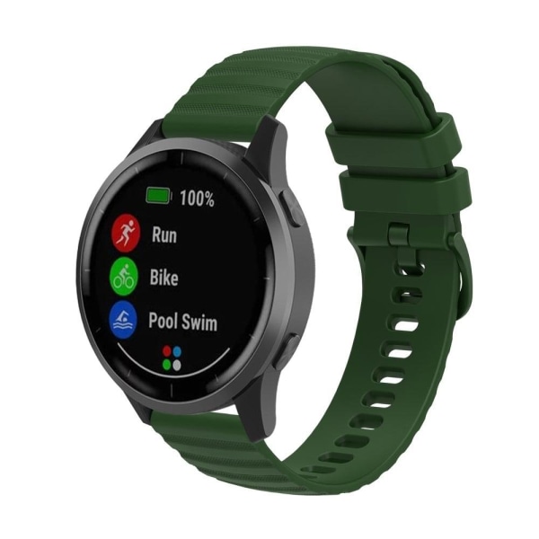 22 mm universal klockarmband i silikon med korniga prickar - Militärgrön Grön