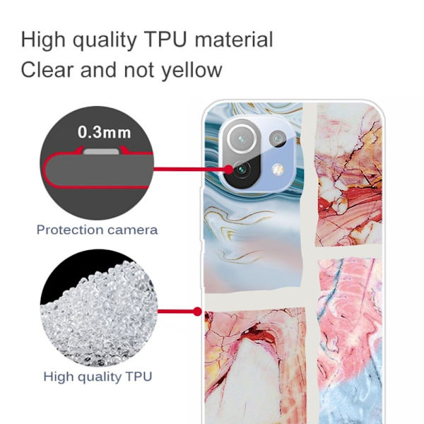 Marble Xiaomi Mi 11 Lite 5G / 11 Lite Etui - Wavy Klinkekule Tile Multicolor
