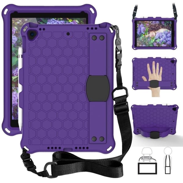 iPad 10.2 (2019) honeycomb EVA hybrid etui - Lilla Purple