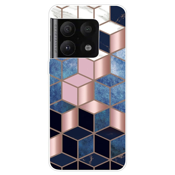 Marble OnePlus 10 Pro Etui - Blå / Gull Terning Multicolor