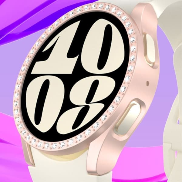 Samsung Galaxy Watch7 40mm Klockfodral Rhinestone Decor Hard Stöttålig Protective Frame - Grön Grön
