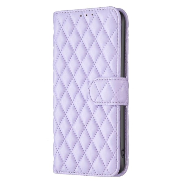 Rhombus mat Samsung Galaxy A22 4G flip etui - Lilla Purple