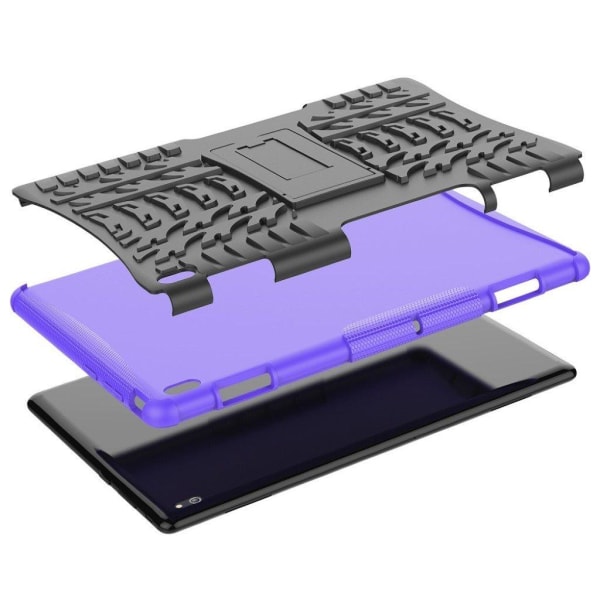 Lenovo Tab E10 Holdbart Hybrid Etui - Lilla Purple