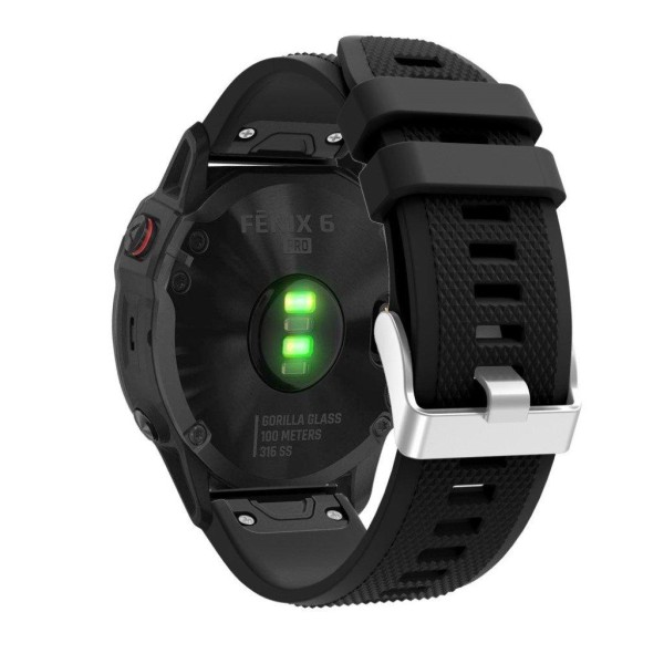 Garmin Fenix 6 tyylikäs silikoninen ranneke - Musta Black