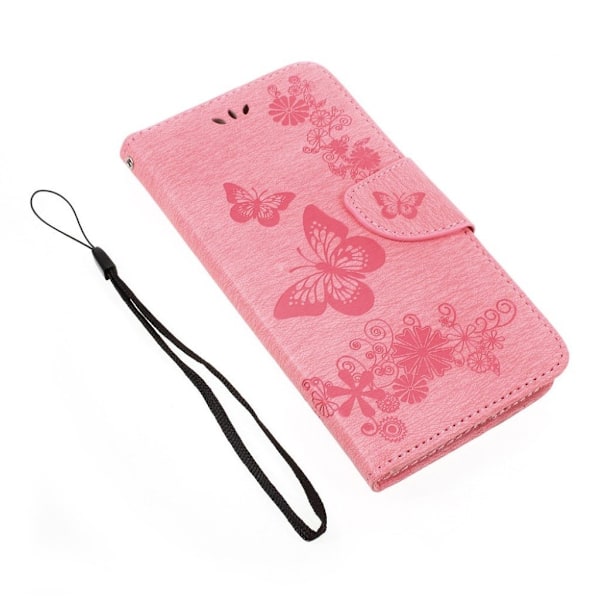 Samsung Galaxy A3 (2017) fjärilsmönster fodral - Rosa Rosa