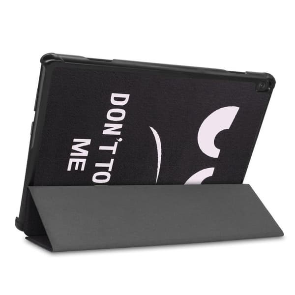 Lenovo Tab M10 FHD REL cool pattern læder flip case - Vredt Ansigt Black