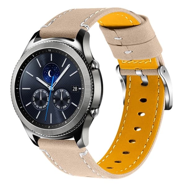 Ticwatch GTX / Pro urrem i okselæder med spænde i rustfrit stål - Aprikos Brown