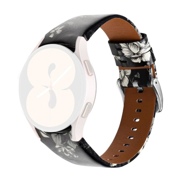 Genuine leather watch strap for Samsung Galaxy Watch 4 - Black / multifärg