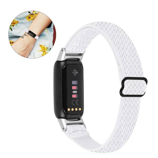 Fitbit Luxe elastisk klokkerem i nylon - Hvit White