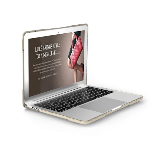 MacBook Pro 13 Touchbar beskyttelsesetui med hård plastik samt silikone- og plastik i to-delt design - Khaki Brown