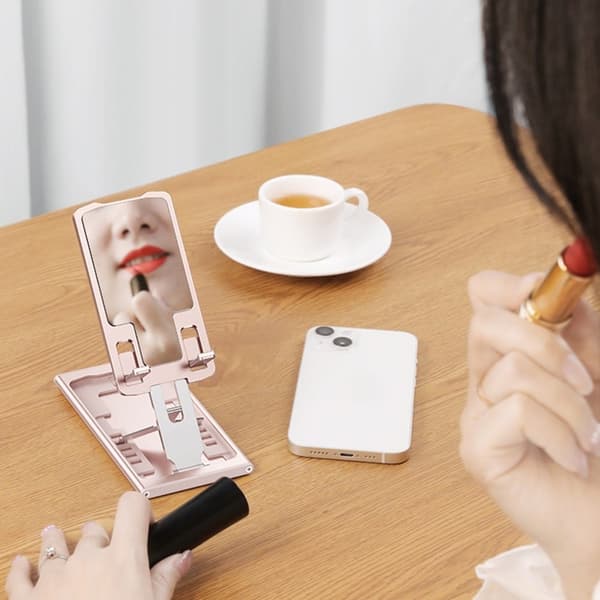 Sammenleggbar telefonholder i aluminiumslegering - Rosa Pink