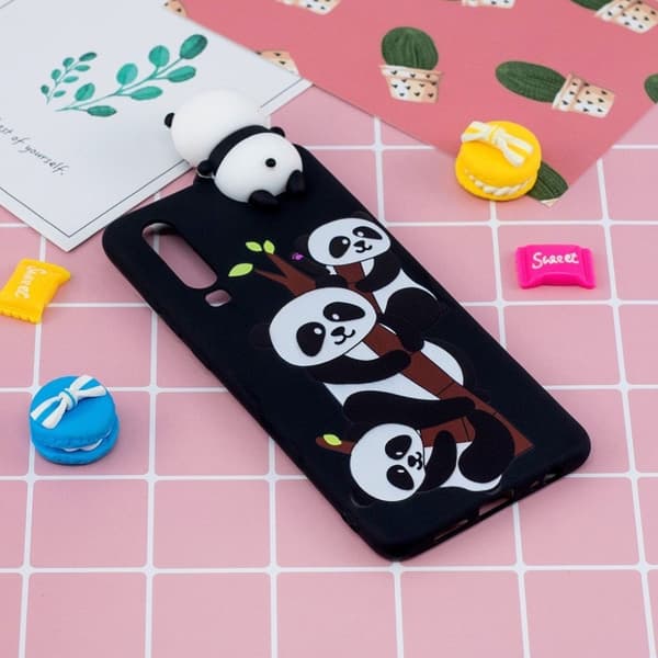 Huawei P30 Søt 3d-Figur Etui Med Mønster - Pandafamilie Multicolor