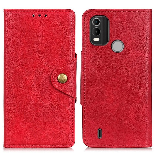 Alpha Nokia C21 Plus flip etui i lær - Rød Red