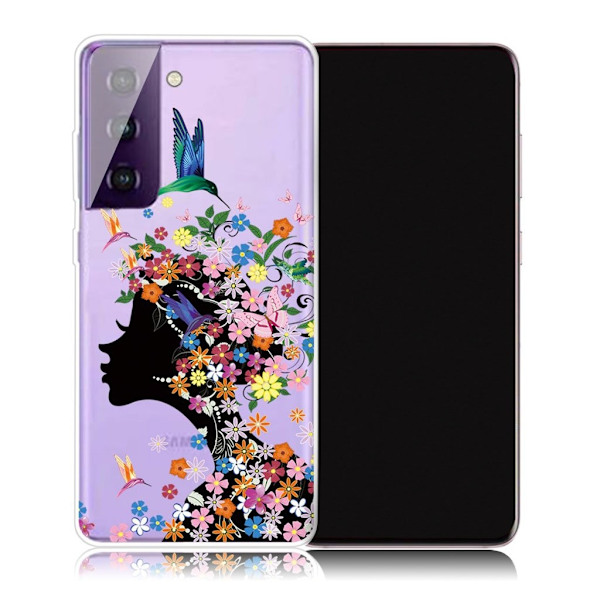 Deco Samsung Galaxy S21 Plus Etui - Blomst Jente Multicolor