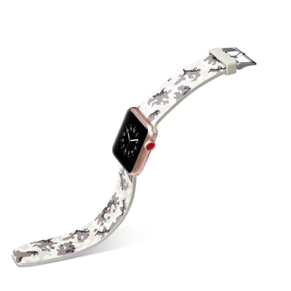 Apple Watch Series 5 44mm camouflage silikone Urrem - Hvid Camo White