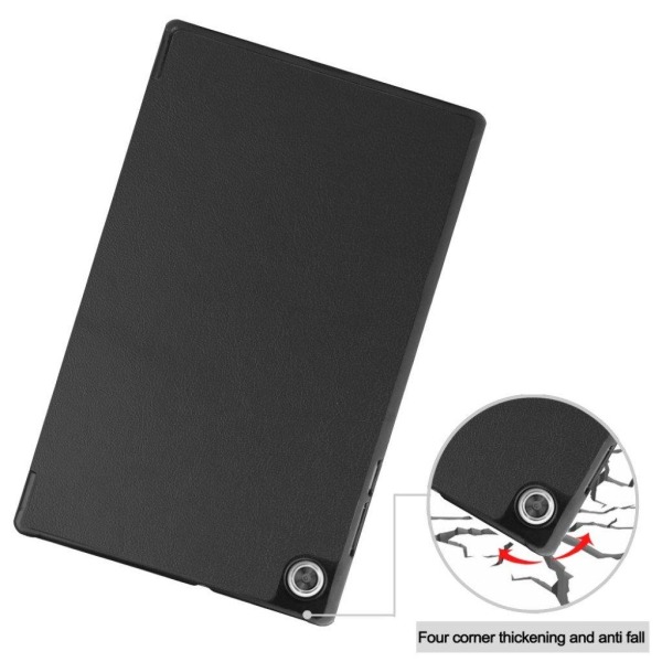 Lenovo Tab M10 HD Gen 2 tri-fold leather flip case - Black Svart