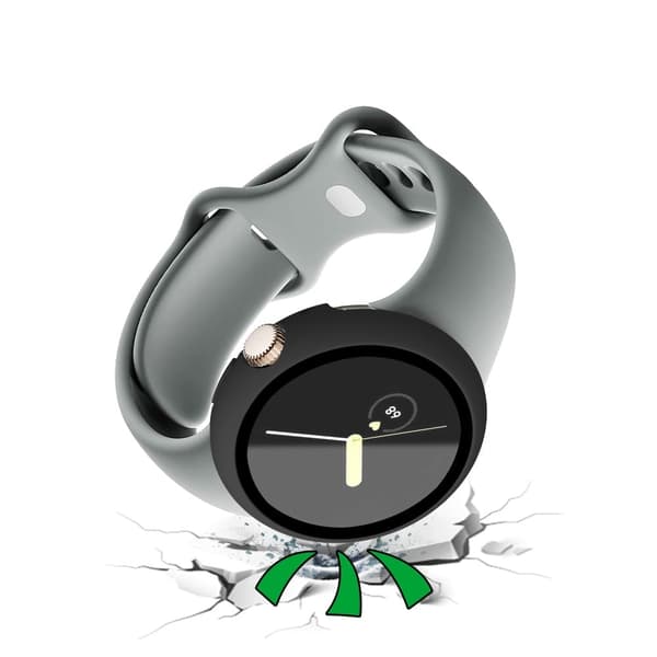 Google Pixel Watch matt deksel med herdet glass - Svart Black