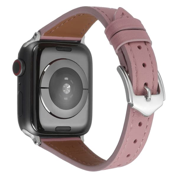 Apple Watch Series 8 (41mm) urrem i ægte læder - Lyserød Pink