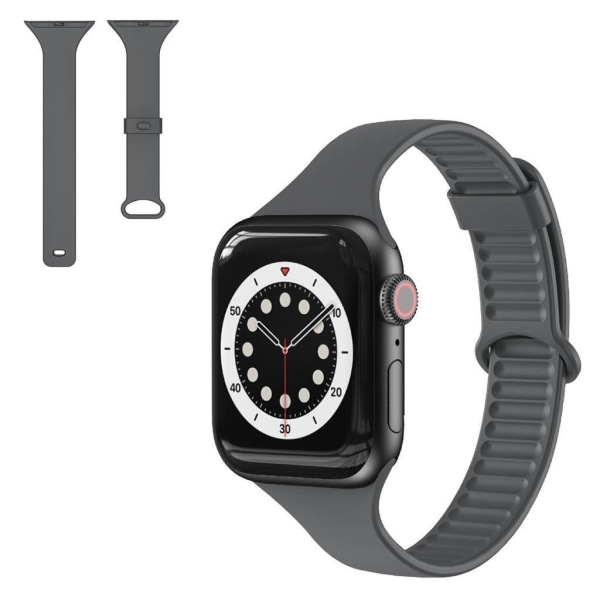 Apple Watch 44 mm TPU-klockarmband med glidspänne - Mörkgrå Silvergrå