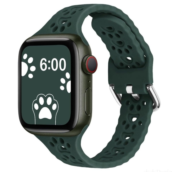 Apple Watch (41mm) cute cat paw style silicone watch strap - Oli Grön