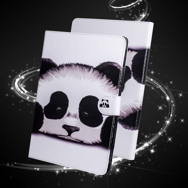 Cool mönster läder flip fodral för Samsung Galaxy Tab A7 10.4 (2020) - Panda Vit