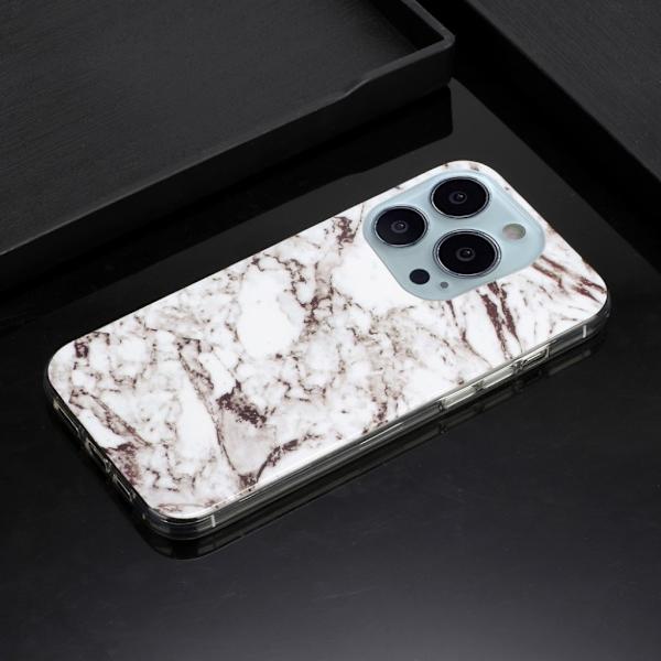 Marmormotiv iPhone 13 Pro skal - Vit Vit