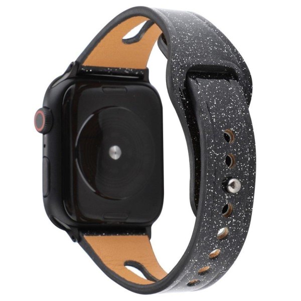 Apple Watch Series 4 40mm flash jauhe aitoa nahkaa ranneke - Musta Black