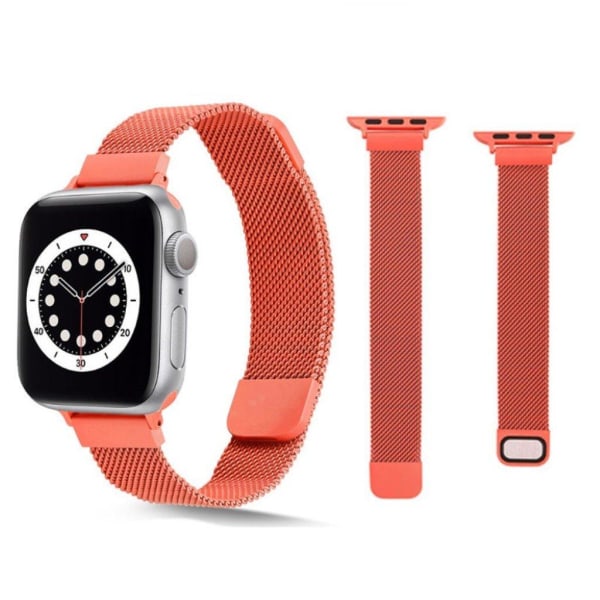 Apple Watch 42mm - 44mm rustfrit stål med urrem med magnetisk lås - Orange Orange