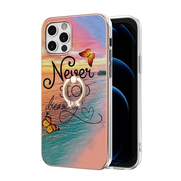 Marble Mønstret Deksel med Ring Holder til iPhone 12 Pro Max - Never Stop Dreaming Multicolor