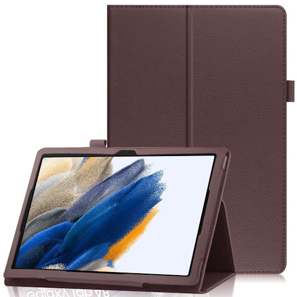 Vikbart fodral med Lichi-textur för Samsung Galaxy Tab A8 10.5 (2021) - Brun Brun