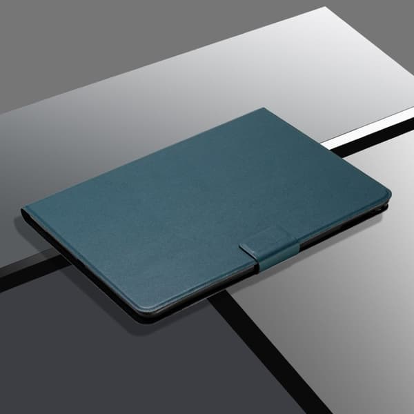 Lenovo Tab M10 Simple Themed Lær Etui - Mørkeblå Blue