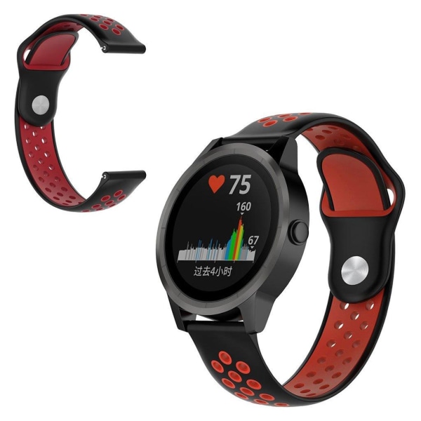 Garmin Venu to-farvet silikone Urrem - Sort / Rød Black