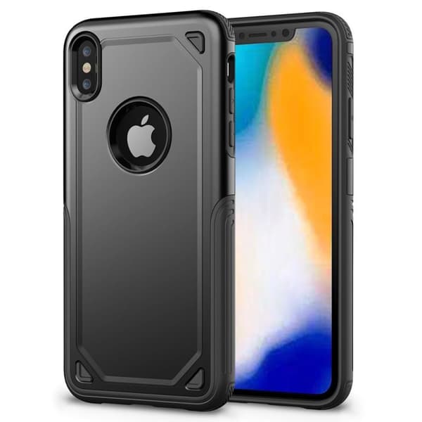 iPhone 9 Plus beskyttelses deksel av hybrid materiale - Svart Black
