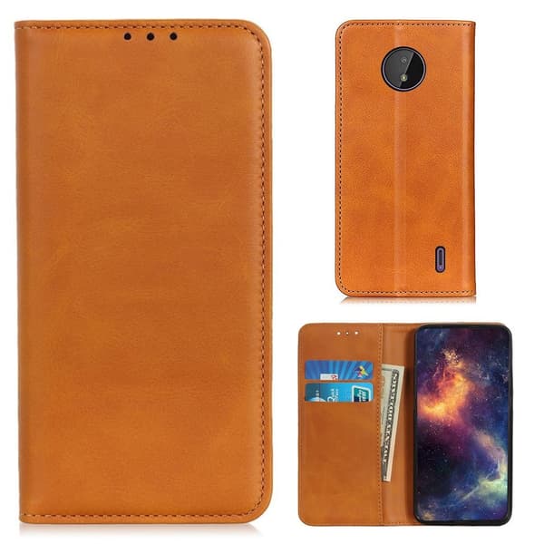 Äkta läder Nokia C10 / Nokia C20 fodral - Brun Brun