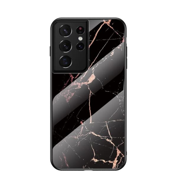 Fantasy Marble Samsung Galaxy S21 Ultra Deksel - Svart Black