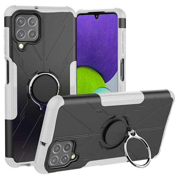 Kickstand-skydd med magnetisk platta för Samsung Galaxy A22 4G - Vit Vit