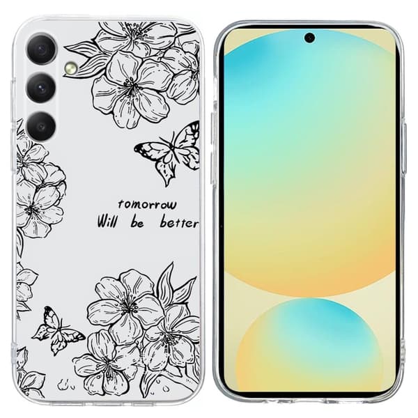 Vibe Samsung Galaxy S24 FE cover - Sommerfugleblomst Black