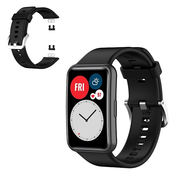 Huawei Watch Fit silikon klockarmband - svart Svart