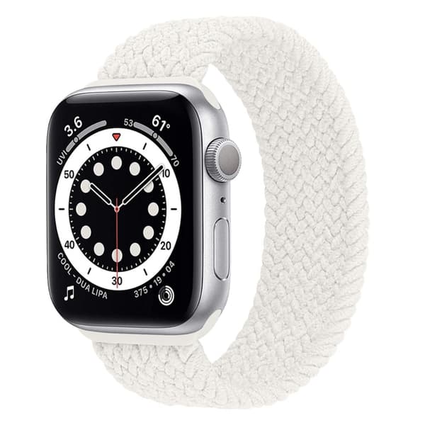 Apple Watch (45 mm) elastisk klokkerem - Perle Hvit / Størrelse: L White