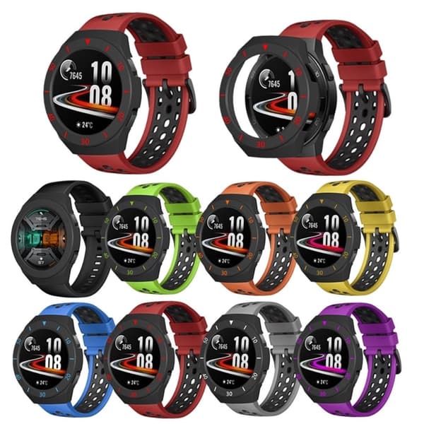 Huawei Watch GT 2e designcover med dobbelt farveskala - Sort / Lilla Black