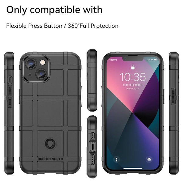 Rugged Shield iPhone 14 skal - Svart Svart