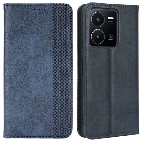 Bofink Vintage Vivo Y22 (2022) / Y35 (2022) / Y22s Læder Etui - Blå Blue