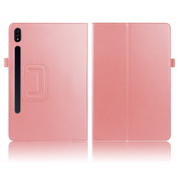 Samsung Galaxy Tab S7 Plus litchi læder flip etui - pink Pink