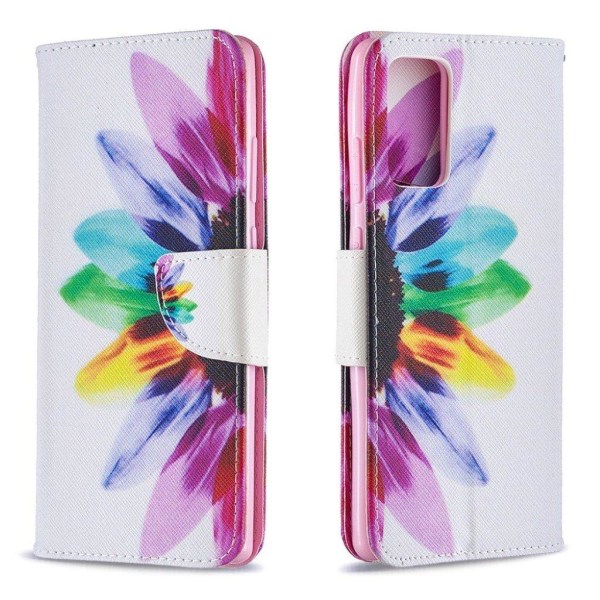 Wonderland Samsung Galaxy Note 20 Flip Etui - Farvet Blomst Multicolor