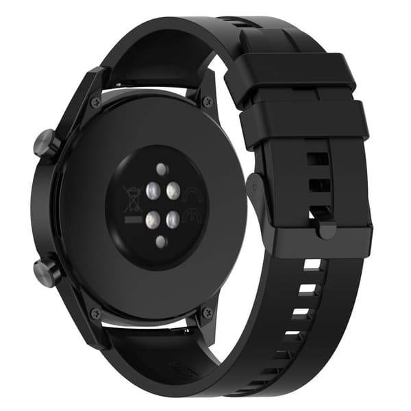 20mm universaali silikoninen ranneke - Musta Terässolki / Musta Black
