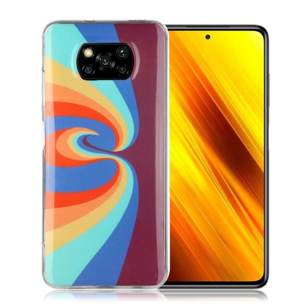 Deco Xiaomi Poco X3 Etui - Swirl Rainbow Multicolor