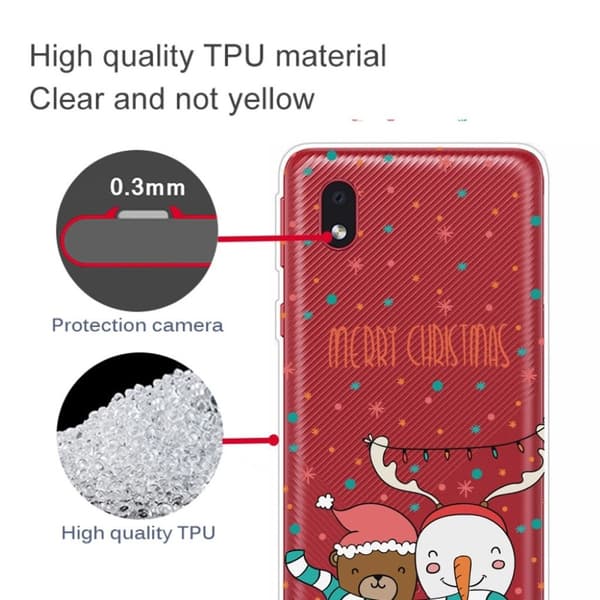 Samsung Galaxy A01 Core Case til jul - Bjørn Og Snemand White