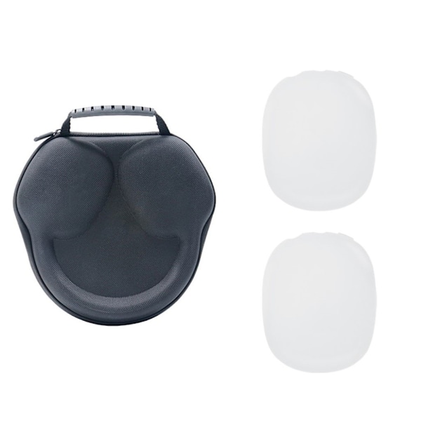 Airpods Max silikonskydd + hylsa - Vit Vit