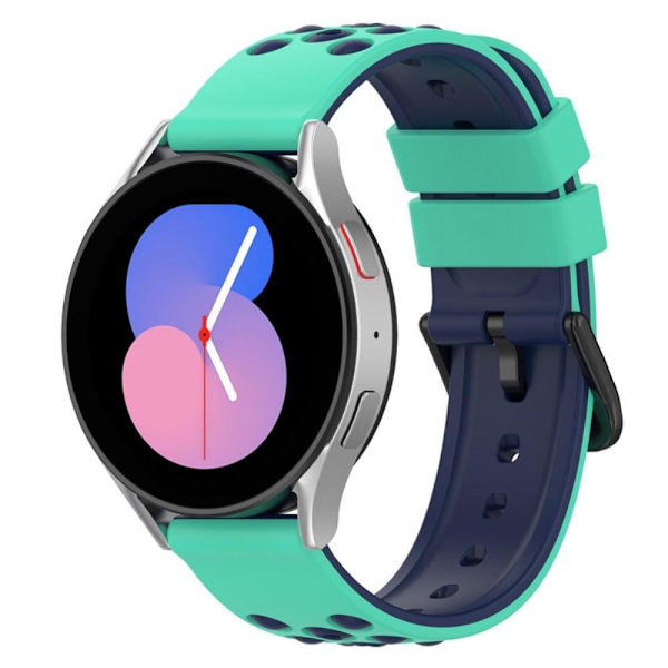 20 mm dubbelfärgat klockarmband i silikon för Garmin-klocka - Teal Midnattsblå Blå