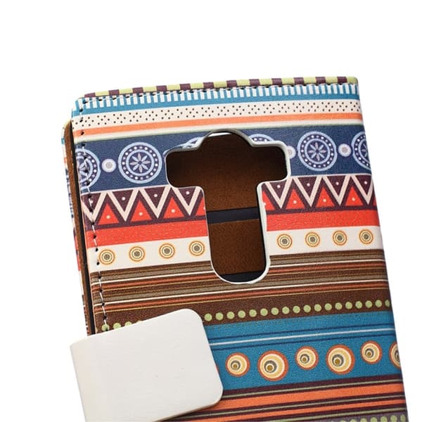 Moberg LG G4s Læder Etui - Tribal Mønster Multicolor